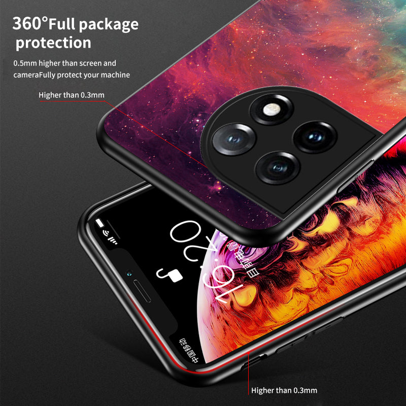 Cell Phone Case for OnePlus 11 5G Tempered Glass PC TPU Starry Sky Pattern Printing Protective Cover Cell Phone Case for OnePlus 11 5G Tempered Glass PC TPU Starry Sky Pattern Printing Protective Cover